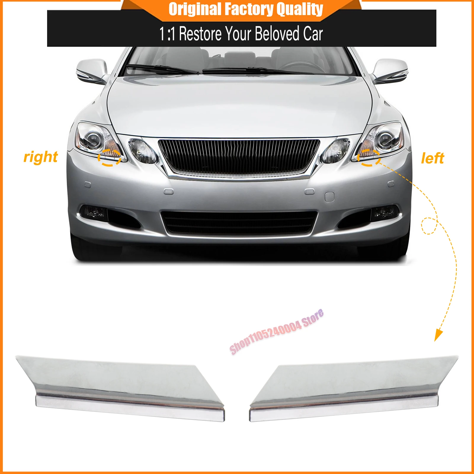 For Lexus GS300 GS350 GS430 GS450H GS460 2006 - 2011 Front Bumper Headlight Washer Jet Spray Nozzle Cover Cap Replacement