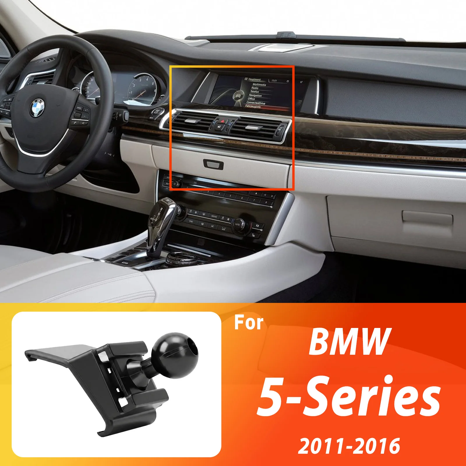 Designed for BMW 5 Series F10 2011-2015 2016 Phone Holder Car Magnetic Mount Smart Sensing Wireless Charging One-Touch Release