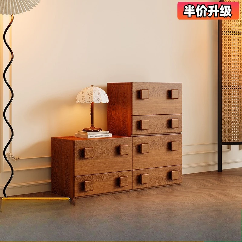 Retro style storage drawer cabinet living room against the wall dining side cabinet medieval solid wood multi-functional module