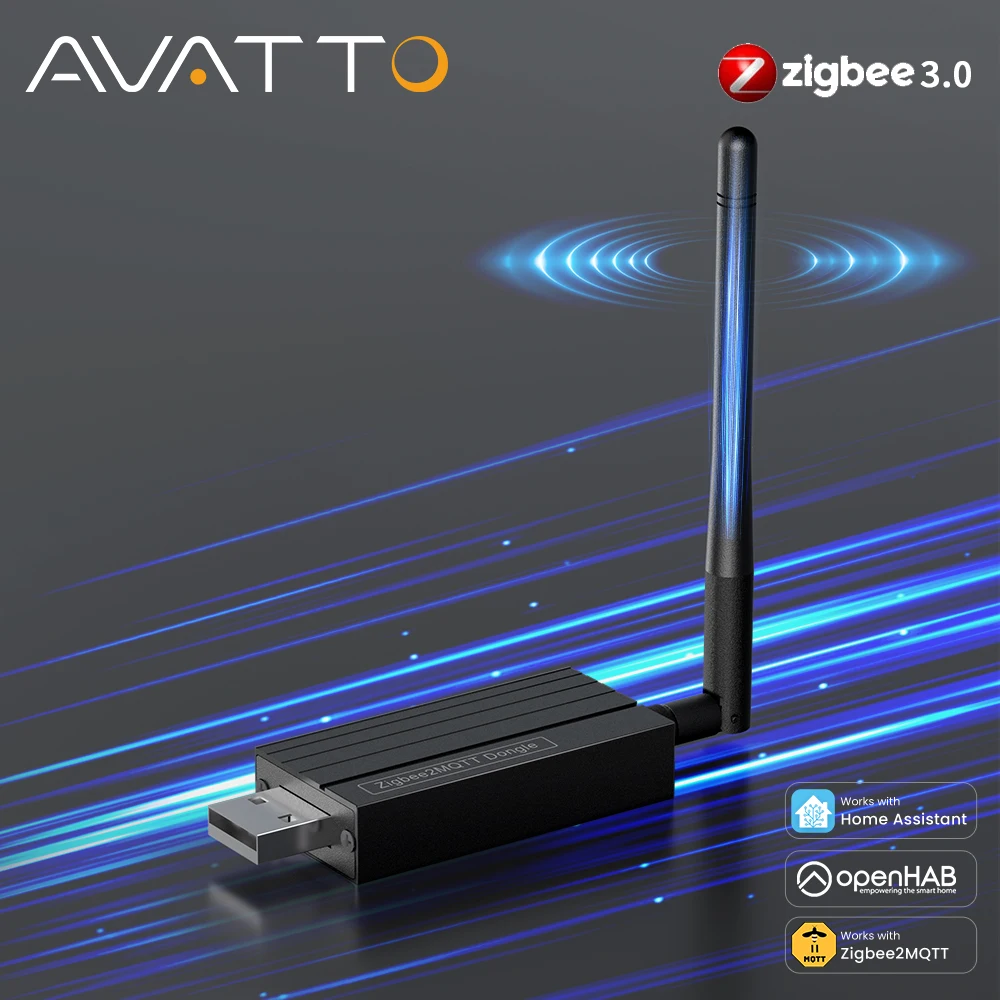 

AVATTO Zigbee 3,0 USB Dongle Plus Универсальный беспроводной Zigbee Gateway Hub Интерфейс захвата для домашнего помощника Zigbee2MQTT