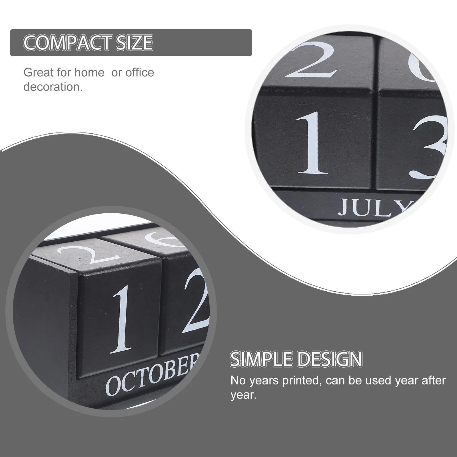 

Iron Calendar Block Perpetual Office Desk Home Home Accessory Decor Table St Study Black Color