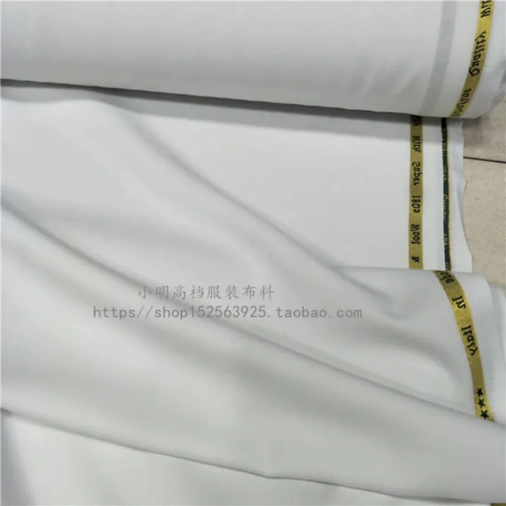 0.5/1.5/3.5m White Wool Suit Fabric Worsted High-Count Fabric Formal Trousers Wrapped Skirt Vest for Men High-End by the Meter