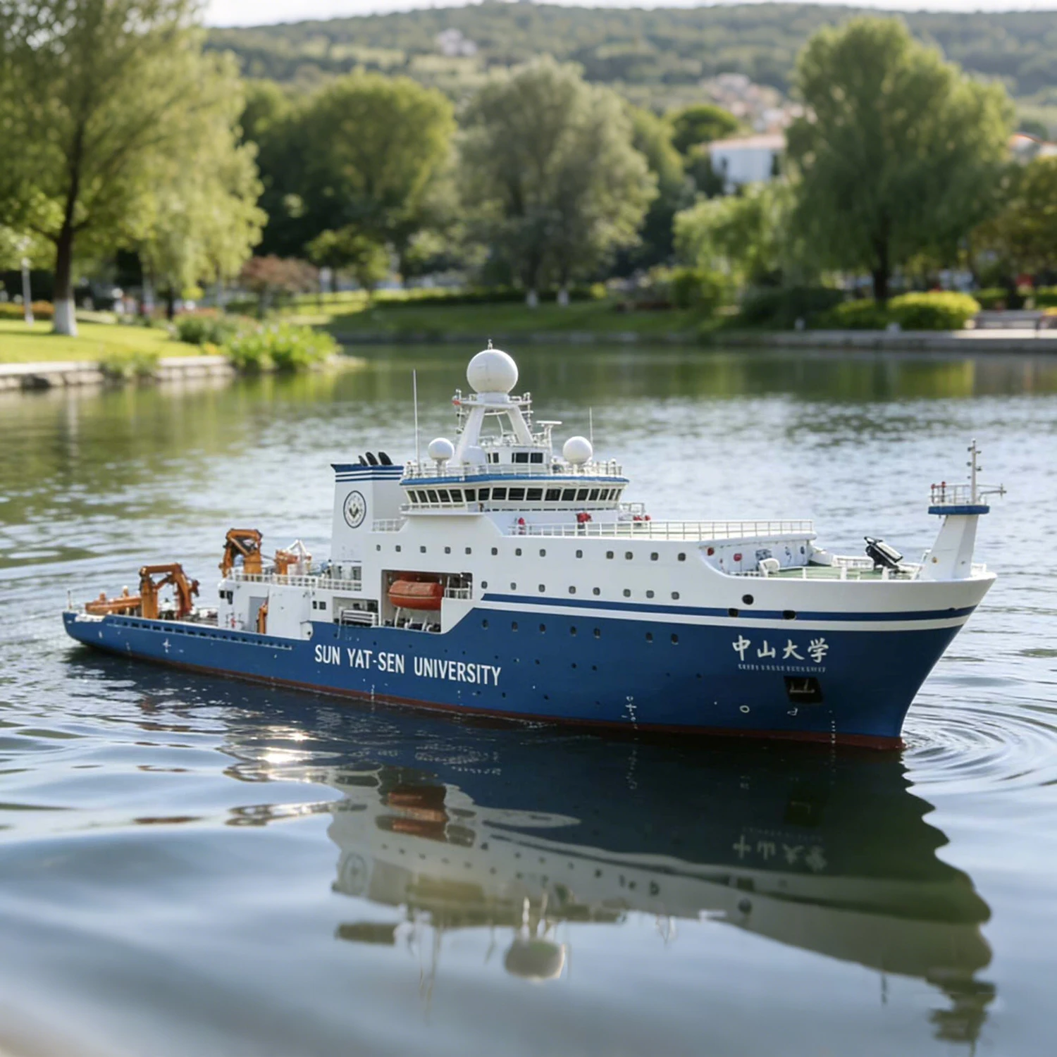 

1/100 RC Ships 114.3cm SunYat Sen University Themed Remote Control Tugboat with UV-cured Detail Parts RC Boat Model Kit Ship Toy