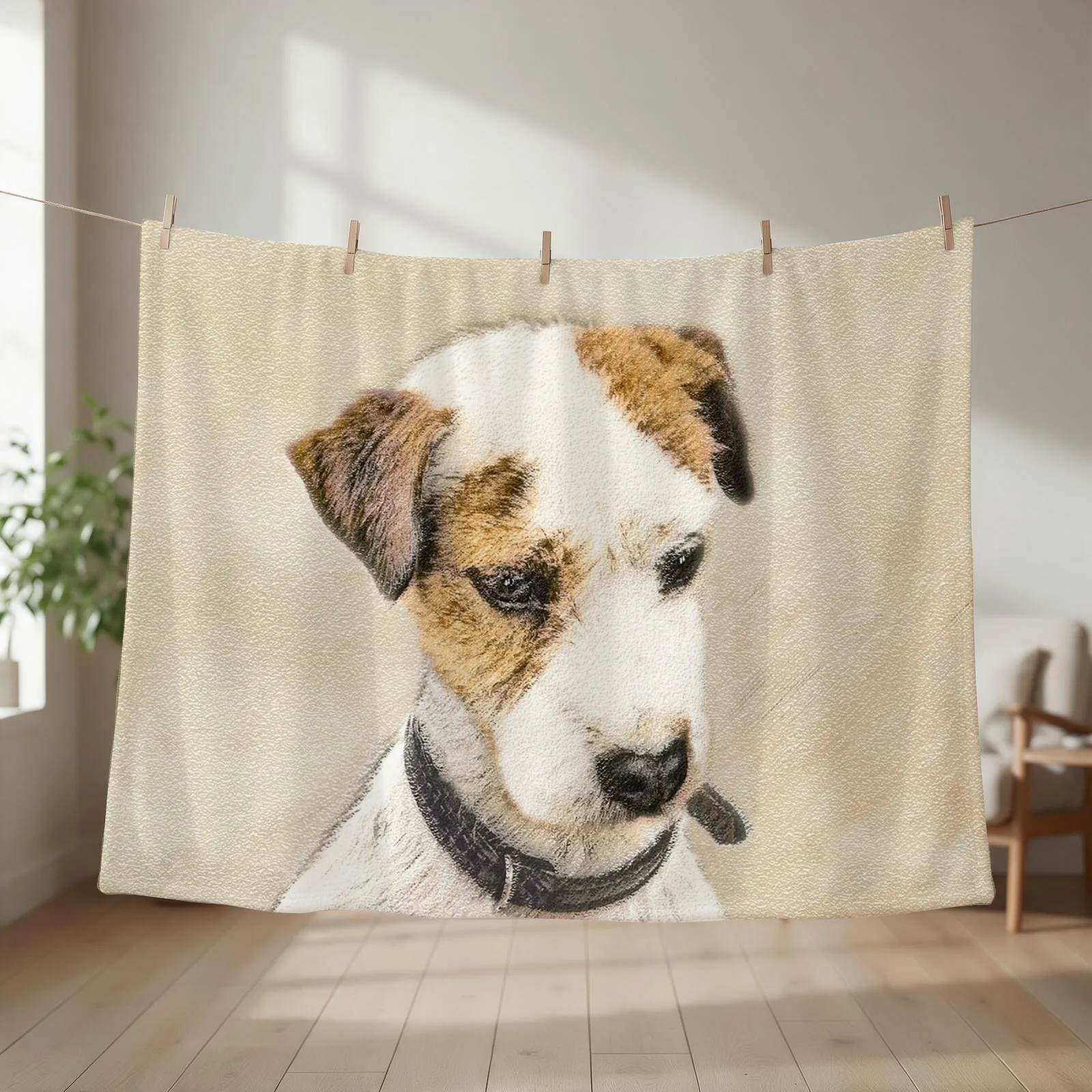 Parson Jack Russell Terrier Throw Blanket Luxury Thicken Luxury Soft Plush Plaid Flannel Blankets