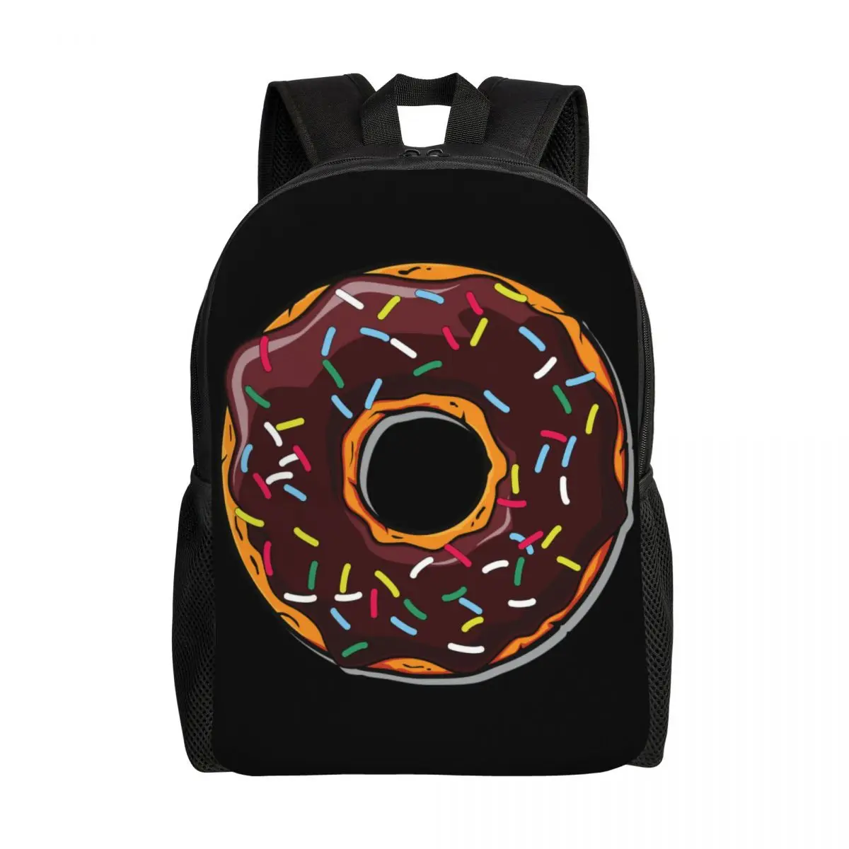 3D Print Chocolate Donut Doughnut Backpacks for Boys Girls Food College School Travel Bags Men Women Bookbag Fits 15 Inch Laptop