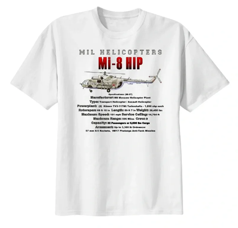 Soviet Russia Mil Mi-8 Medium Transport Helicopter T-Shirt 100% Cotton O-Neck Short Sleeve Casual Mens T-shirt Size S-3XL