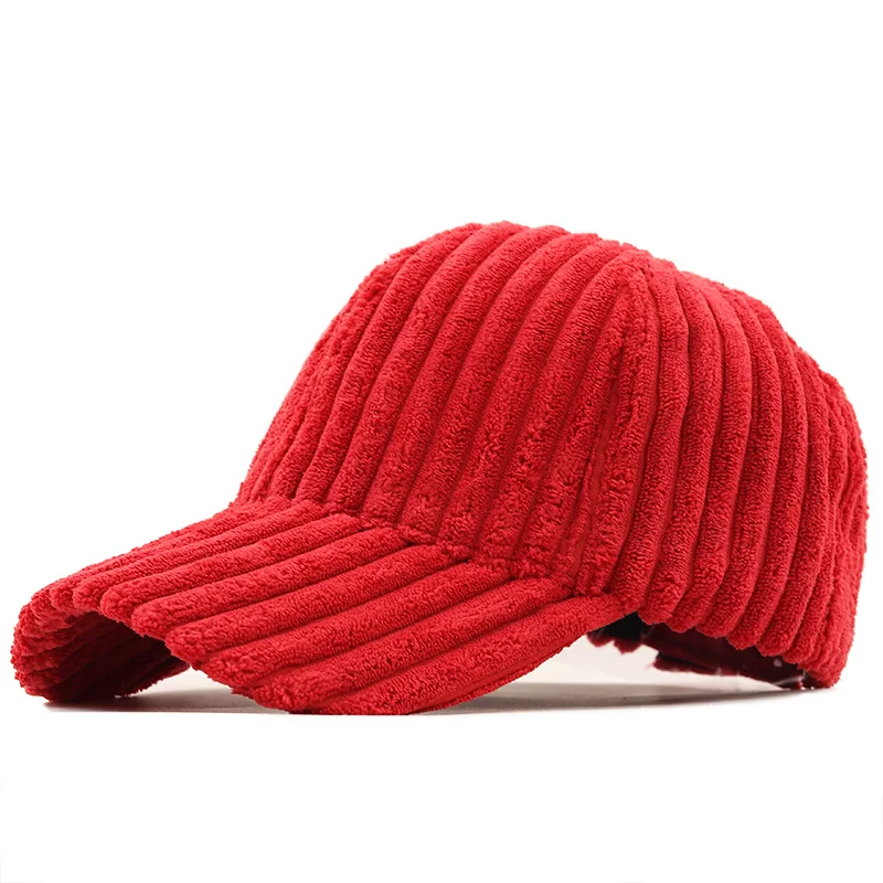 CNTANG Neue Winter Cord Baseball Kappe Mode Einfarbig Frauen Sonnenhut Dame Outdoor Freizeit Warme Mädchen Frühling Plüsch Kappen – Detail 5