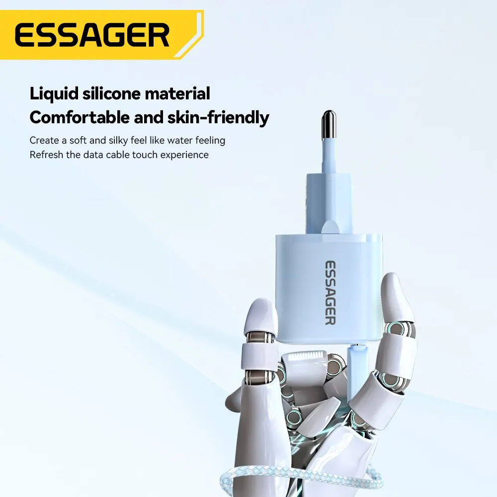 Essager GaN USB C타입 충전기, PD 고속 충전, QC 3.0, 아이폰 14, 13, 12, 11 프로 맥스, 미니, 아이패드 충전, 20W