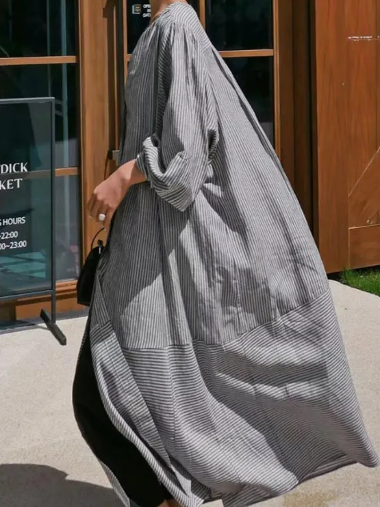 

Loose Cotton Linen Women's irt Cardigan Coat Korean Sle Casual Student Sun Protection Large Size Open Cardigan