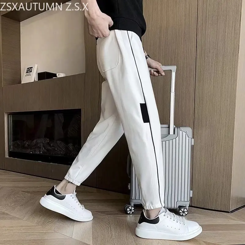 جديد ربيع خريف 2023 سراويل الرجال العلامة التجارية Sweatpants الكورية الاتجاه بناطيل غير رسمية الذكور موضة السراويل الرياضية البرية بنطلونات Hombre