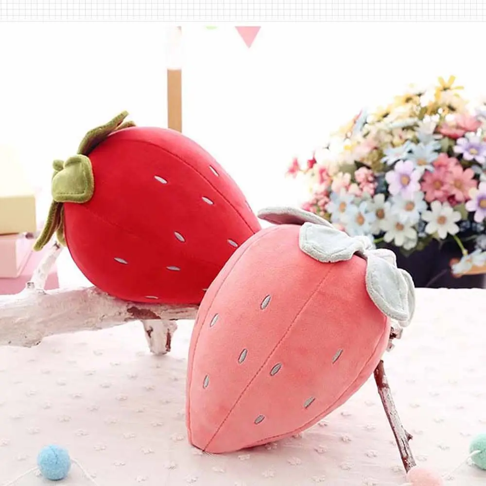 Bonito dos desenhos animados frutas morango plantas de pelúcia decoração para casa boneca de pelúcia morango pelúcia frutas brinquedos de pelúcia brinquedos de pelúcia