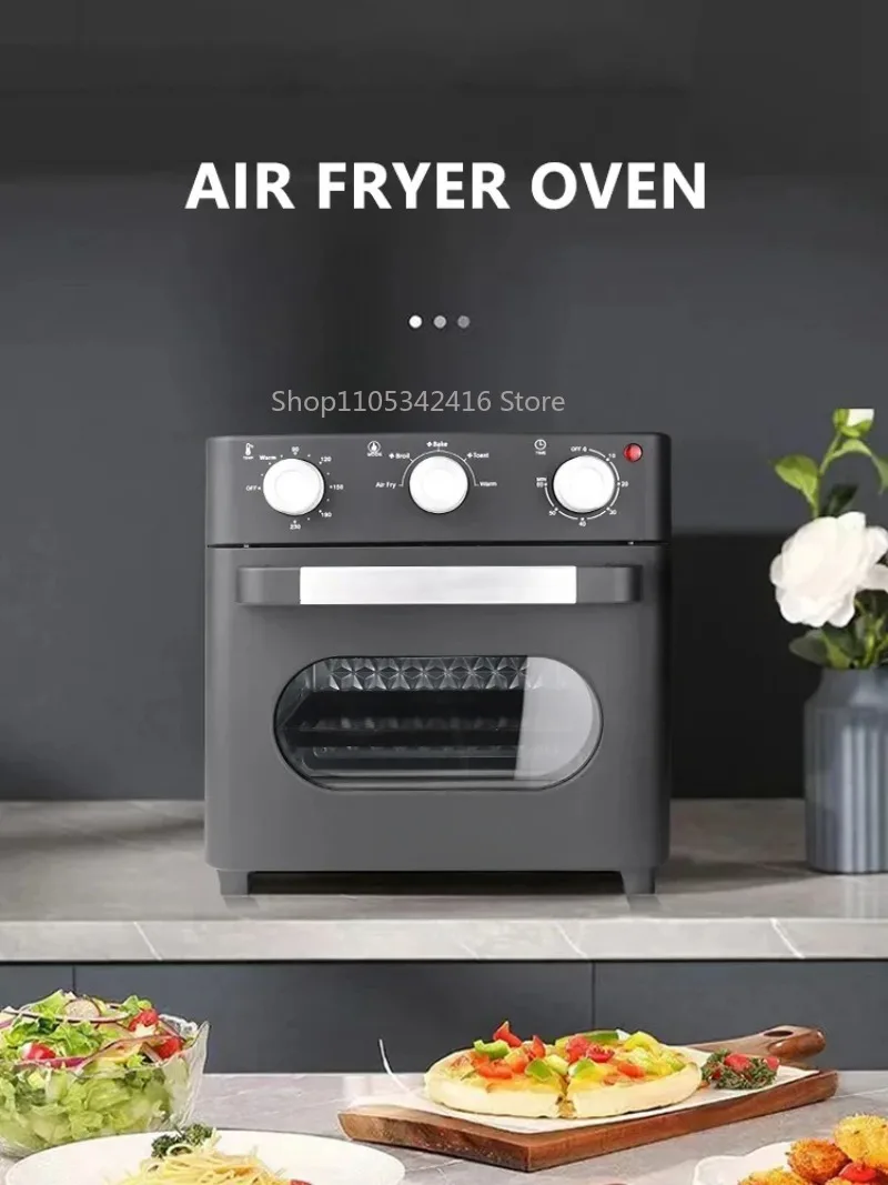 Compact 1200W 16L Electric Air Fryer Oven, Multifunctional Timing Baking Appliance for Home Kitchen Pizza & Daily Cooking Use