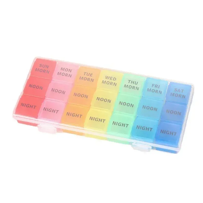 

Еженедельные портативные дорожные футляры для таблеток, органайзер на 7 дней, 21 сетка, контейнер для хранения таблеток, лекарства, витамины, лекарства