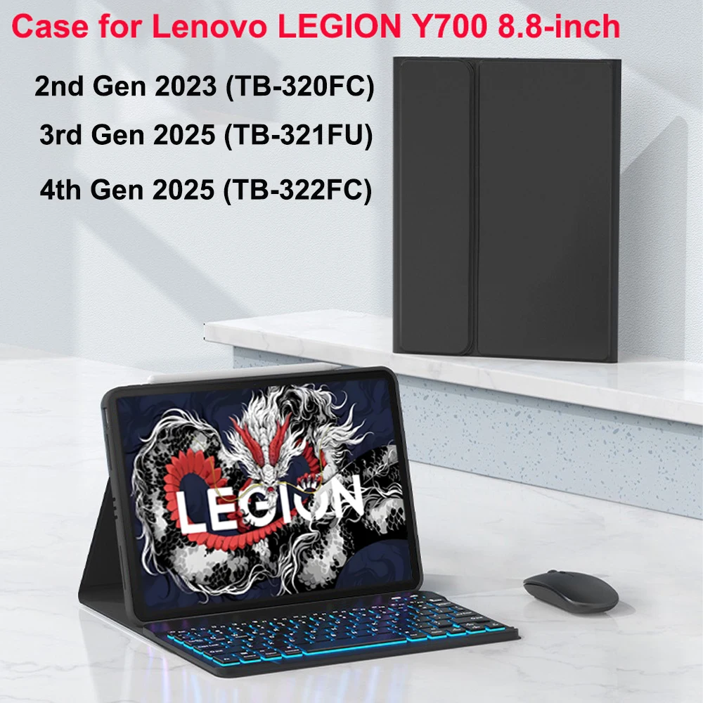 

Чехол для Lenovo LEGION Y700 8,8 дюйма 2023 2025, магнитный чехол с Bluetooth-клавиатурой для Lenovo LEGION Y700 2-й, 3-й, 4, 8,8 дюйма
