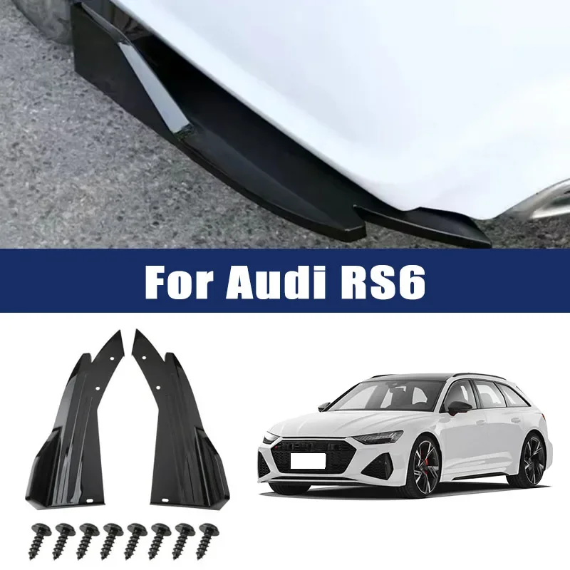 

Car Rear Bumper Spoiler Lip Carbon Fiber Wing Trim Protection Anti-crash Diffuser Side Skirt Wrap Angle Splitter for Audi RS6