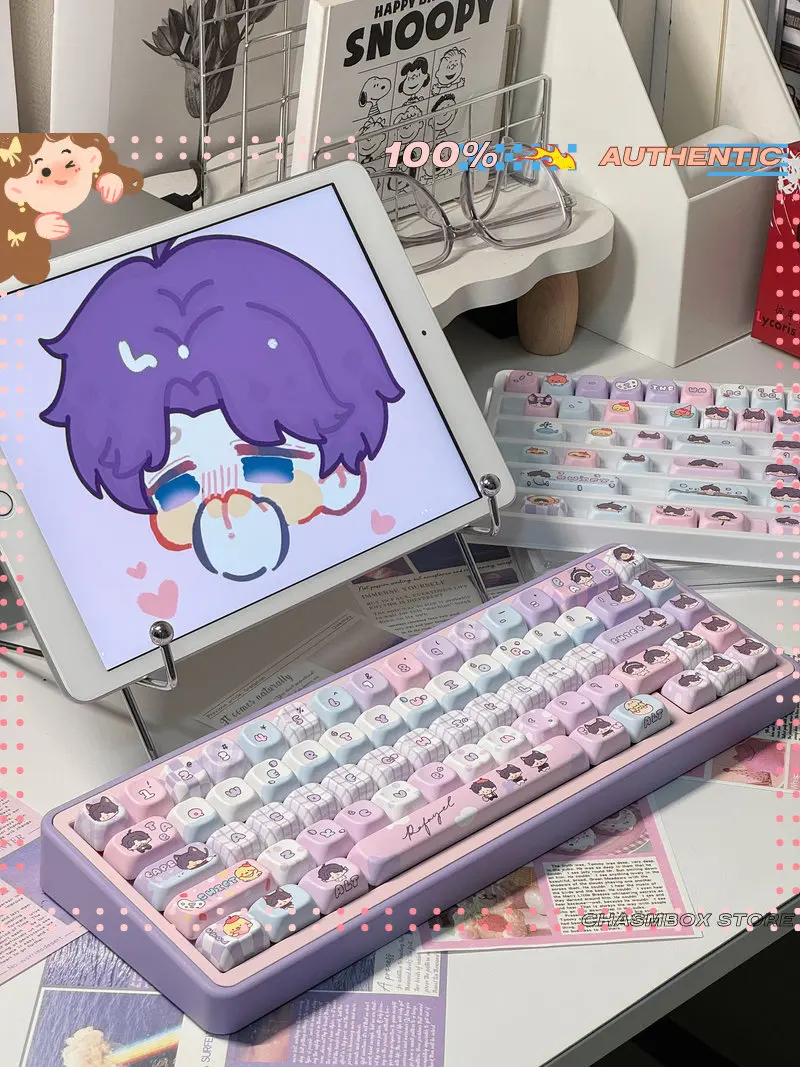 

В наличии: Кейкапы Love and Deepspace Rafayel от Fat Goose Studio, PBT, 5-сторонняя сублимационная печать, только для механических клавиатур