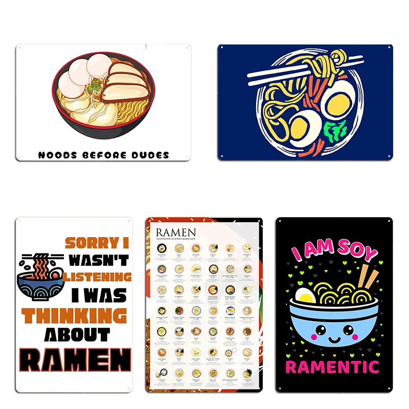 Ramen Knowledge Metal Signs, Club Home Party Posters, Drôle, 18