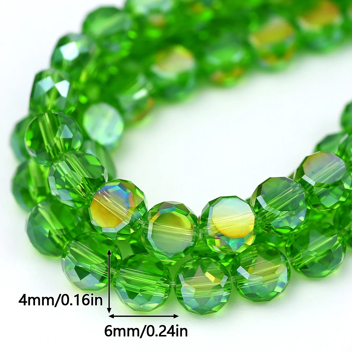 6mm 100–300pcs Clear Crystal Glass Natural Color Round Discs Dark Green Handmade DIY Jewelry Makin Bracele Decoration Accessorie