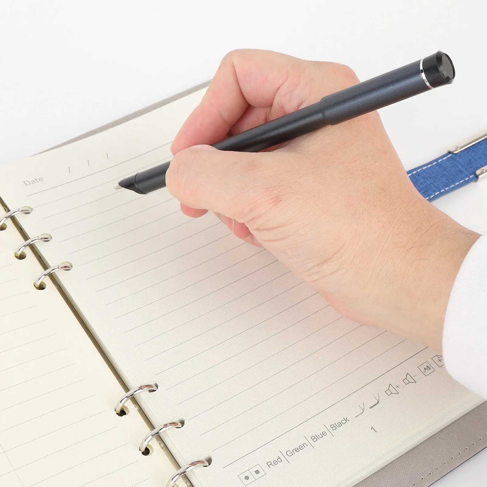 โน้ตบุ๊คบลูทูธ Smartpen การเล่นปากกาจังหวะแปลงเป็นข้อความชุดการเขียนปากกาอัจฉริยะการรับรู้ OCR สําหรับการวาดภาพบันทึกการศึกษา