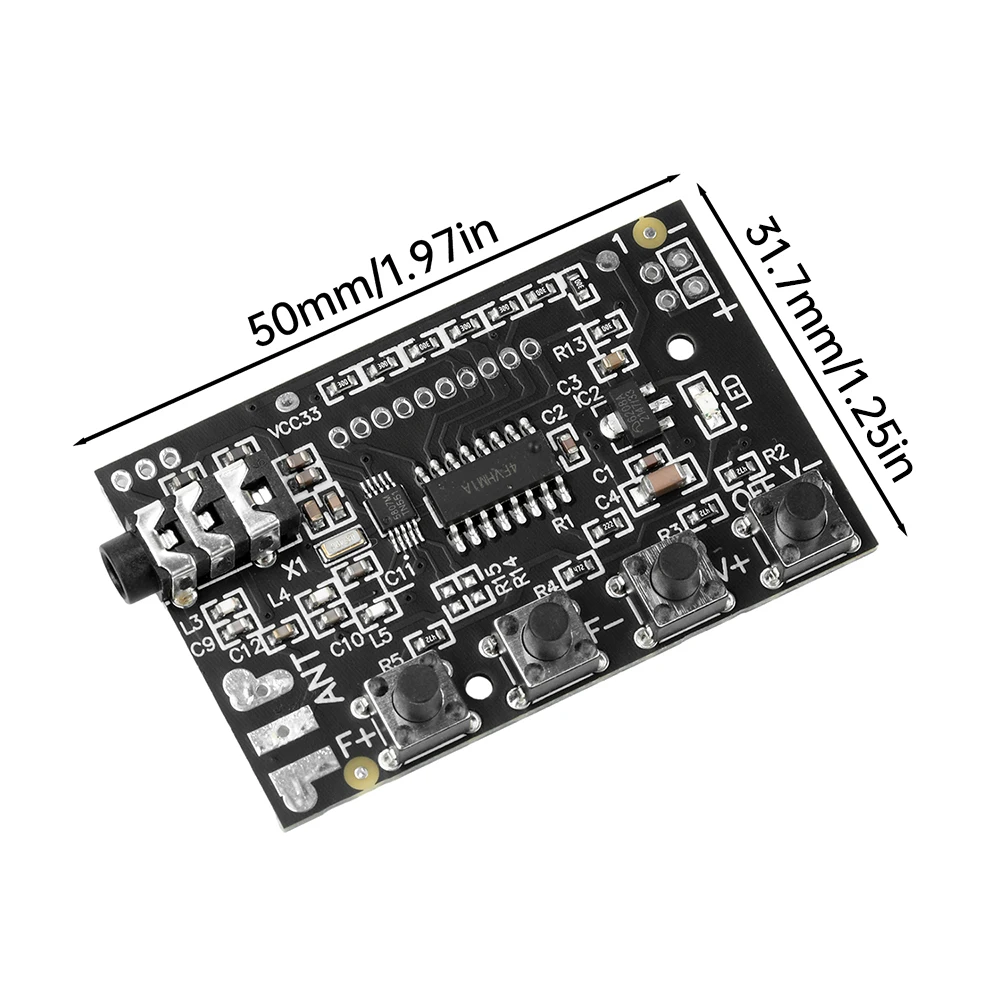Modulo radio FM DC 3-12V 76.0MHz-108.0MHz Circuito ricevitore FM stereo a due canali Modulo radio Scheda ricevitore FM