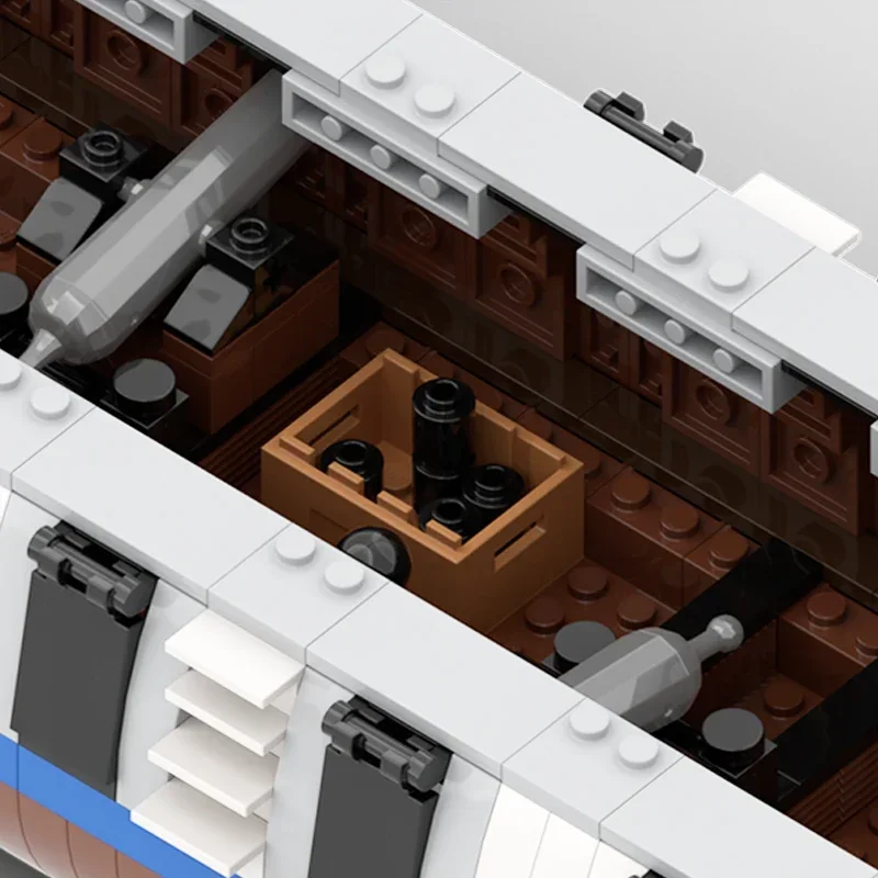 MOC 빌딩 브릭 해양 선박 모델 무장 상선 기술, 모듈식 블록 선물, 어린이용 장난감, DIY 세트 조립