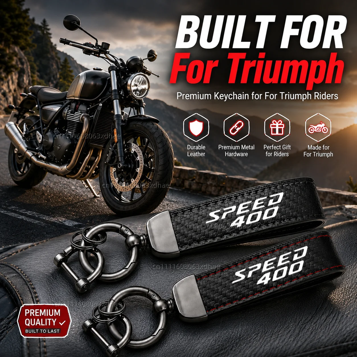 

High-Grade Leather Motorcycle Keychain Holder Keyring Accessories For Triumph Scrambler 400X 400 X Speed 400 2023 2024