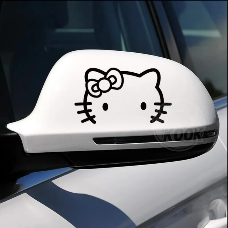 Miniso Hello Kitty Mirror Car Stickers Cartoon Cartoon Waterproof Creative Car Stickers