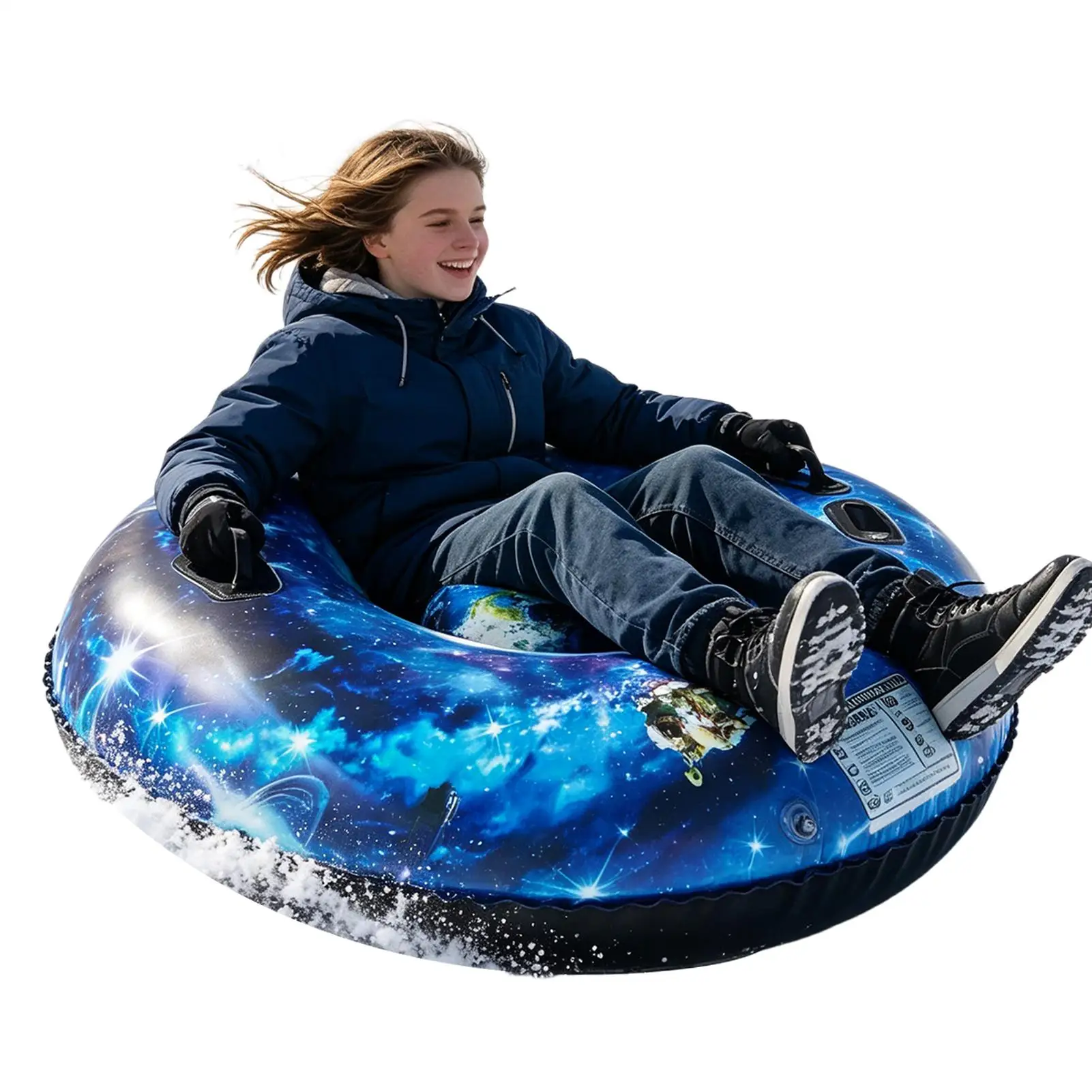 Snow Tubes 47Inch Inflatable Winter Toy With Handles Heavy Duty Snow Tube For Outdoor Activities Family Outings Ski Resort Park