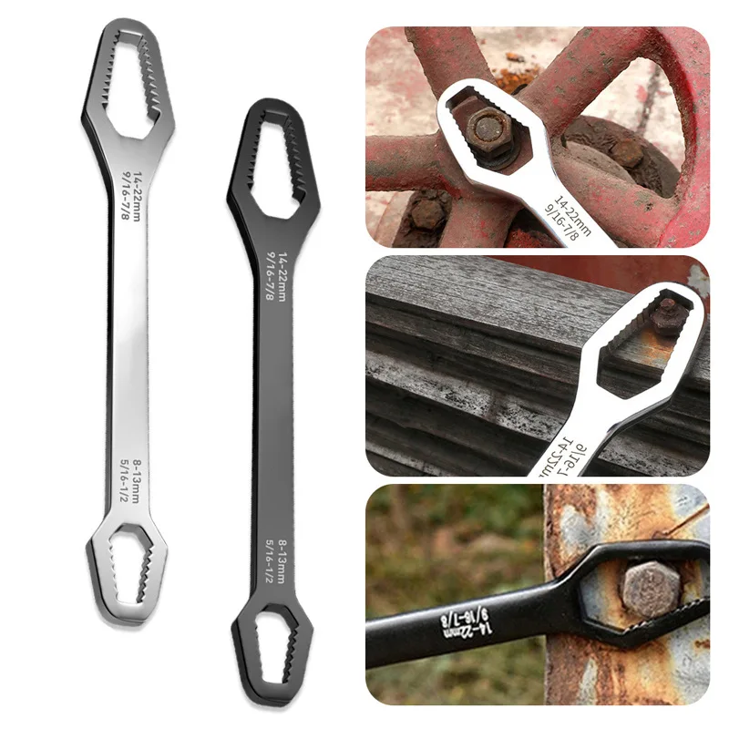 3-17mm 8-22mm Universal Multifunctional Torx Wrench Self-tightening Adjustable Wrench Board Double-head Torx Spanner Hand Tools