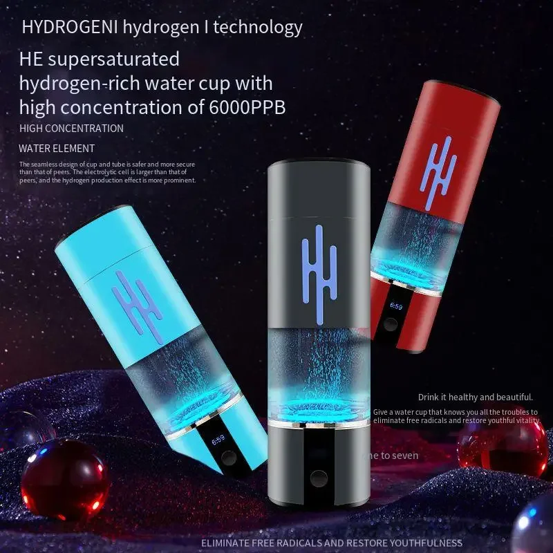 6000 PPB SPE/PEM Hydrogen Water Generator Antioxidant ORP Hydrogen Maker Nano H2 Ventilator  Hydrogen Water Bottle