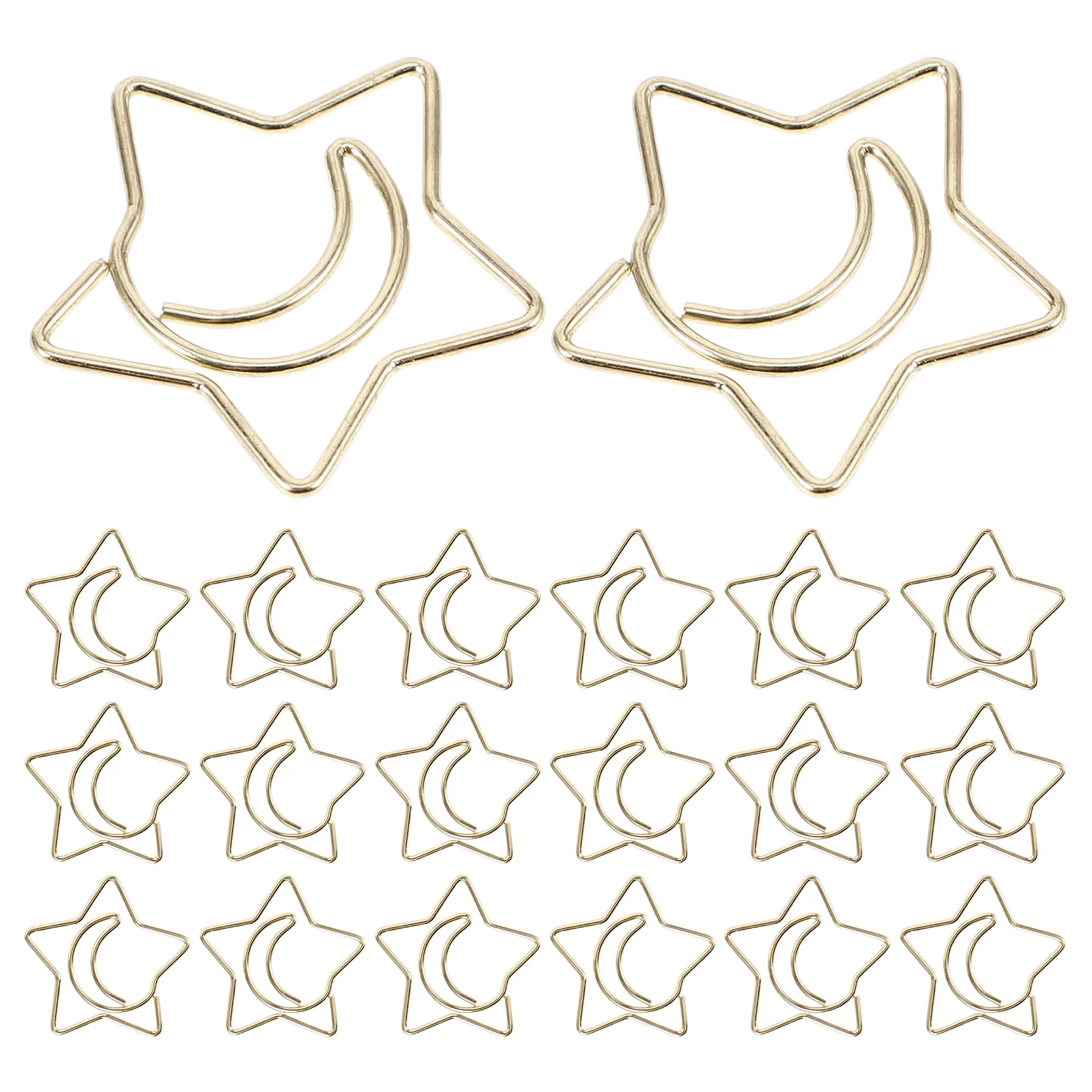 Mini Binder Clips Fastener, Practical Office Accessories, Small Paper File, Star and Moon, 60 pcs
