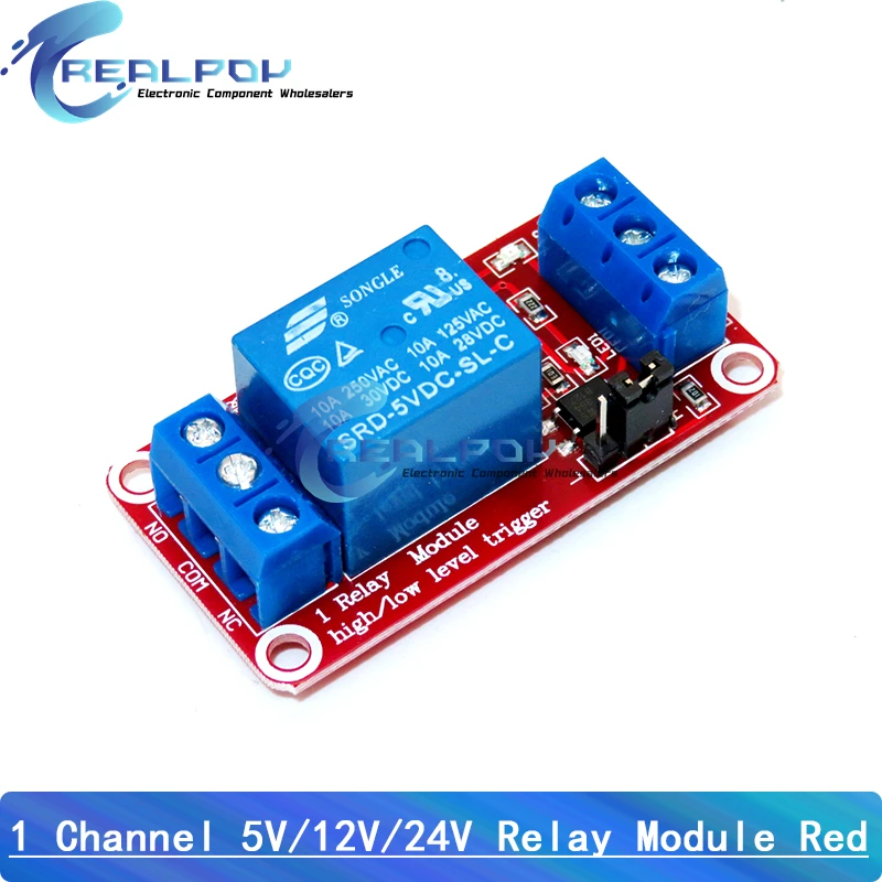 Realpoy 5V 12V 24V 1 2 4 6 8 Channel Relay Module Shield with Optocoupler Support High and Low Level Trigger 1 way for Arduino