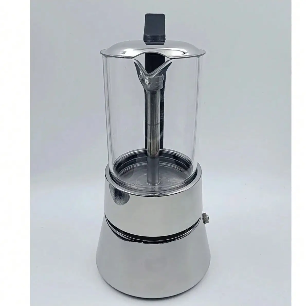 4 أكواب من وعاء موكا شفاف: جسم زجاجي عالي البورسليكات، قاعدة متينة 430. استخدام المنزل/المكتب/التخييم. يعمل على الحث والغاز