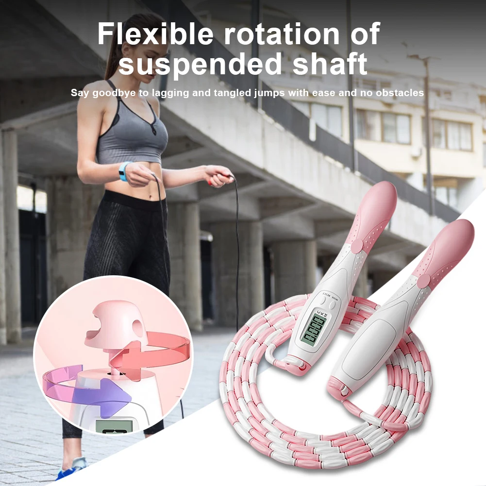Beaded Jump Rope Plastic Segmented Jump Rope Adjustable Length Soft Beaded Skipping Rope for Gym Fitness Exercise