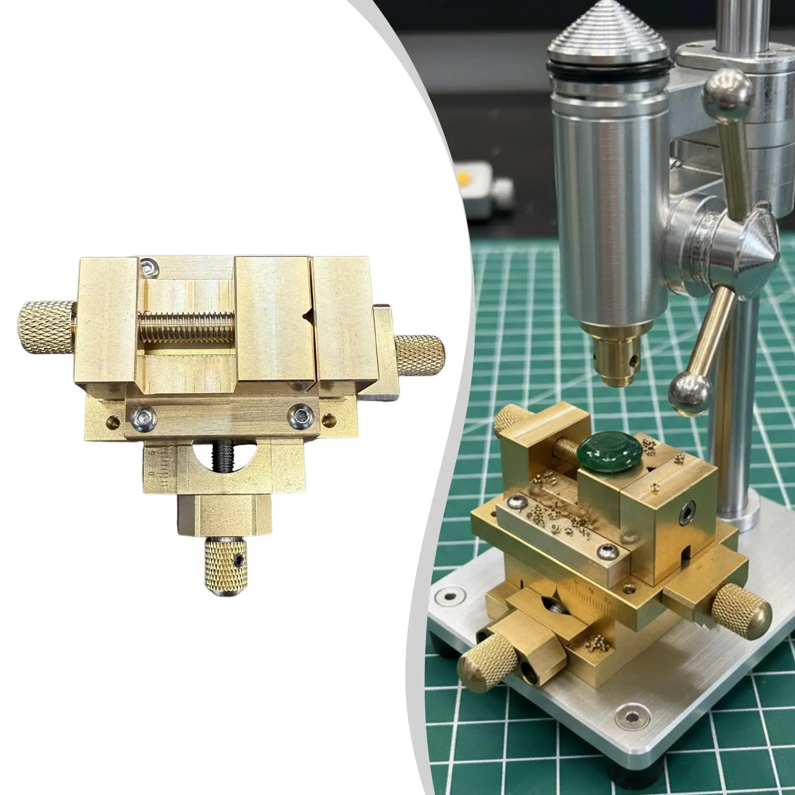 Compact Metal Press Slide Table with XY Axis Vise Clamp for Milling Machine Bench Work CNC Hobby Use