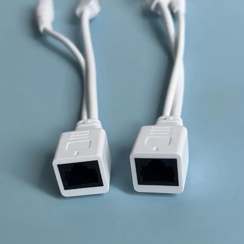 كابلات محول POE مع مقسم وحاقن طاقة سلبي عبر موصل إيثرنت RJ45 12-48 فولت لكاميرات IP