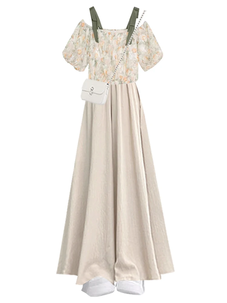 ort Top da donna e gonna a vita alta Set estivo dimagrante Design in fibra di poliestere rotondo Ne ort Sve Abito a due pezzi