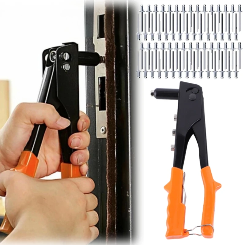 مقبض واحد الثقيلة برشام مجموعة أدوات المسدس الصلب الصناعي دليل المبرشم أداة مع متنوعة المسامير البوب لتقوم بها بنفسك التثبيت الآمن