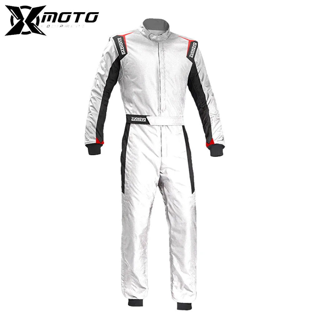 

Composite Fabric Motorcycle Onesie Wear Resistant Racing Onesie Quick Dry White Motorcycle Jacket Waterproof Racing Jacket