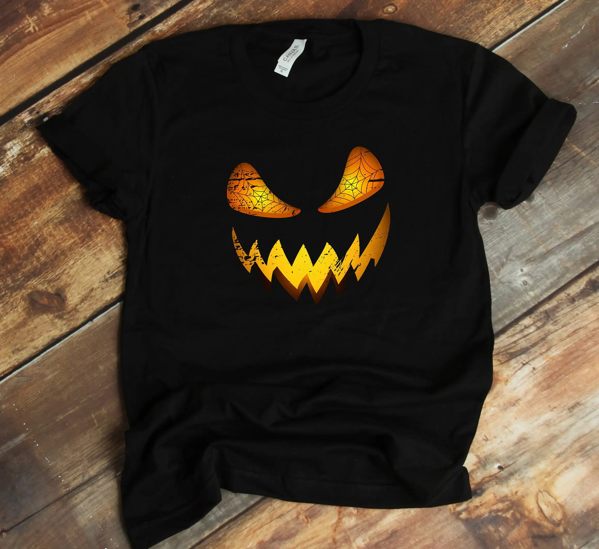 Spooky Pumpkin T Shirt Laugh Scary Halloween Costume Trick Or Treat