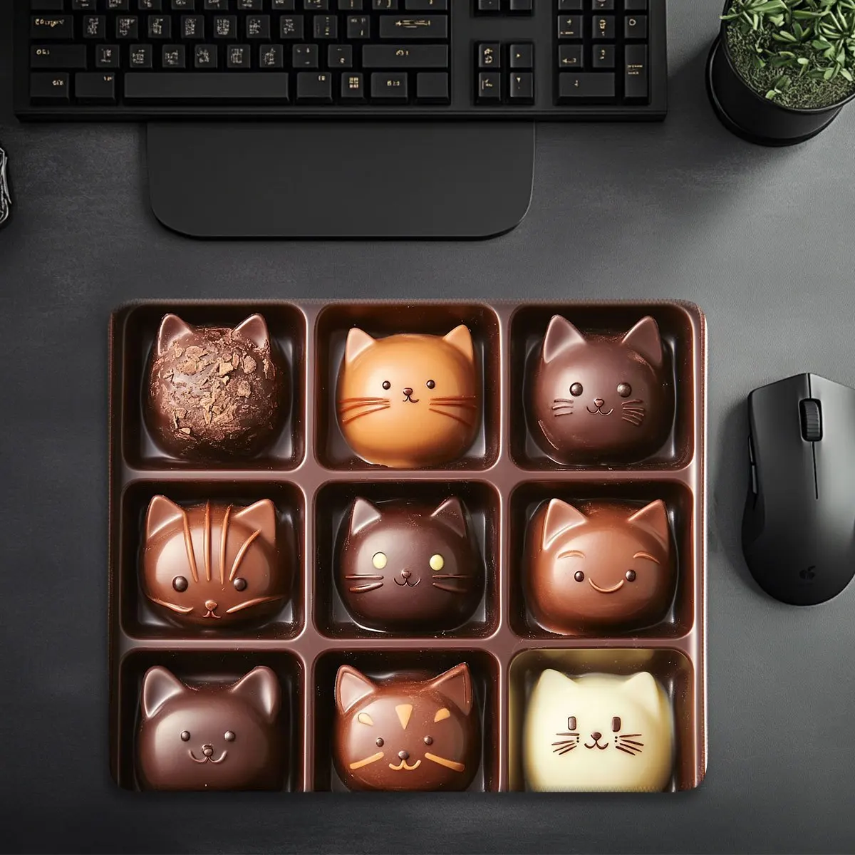 

Chocolate Cat Small Mouse Pad Gaming Laptops Mousepad Gamer Carpet Keyboard Mat Desk Protector Anime Cartoon Mause Pads 18X22CM