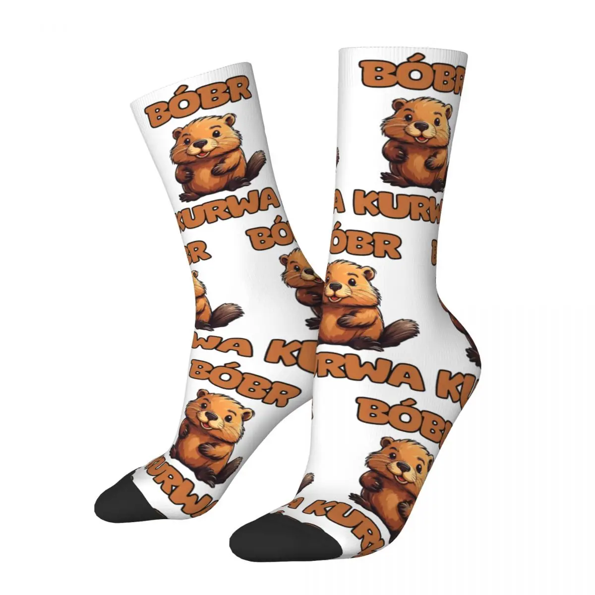 Cozy Men Women Socks Bobr Kurwa Viral Polish Beaver Meme Accessories Warm Poland Bober Skateboard Stockings All Seasons