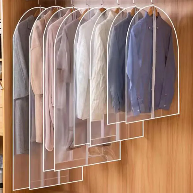 5 Pcs Dustproof Garment Hanging Bag, Lightweight Clothes Storage Bag For Closet, Translucent Cover