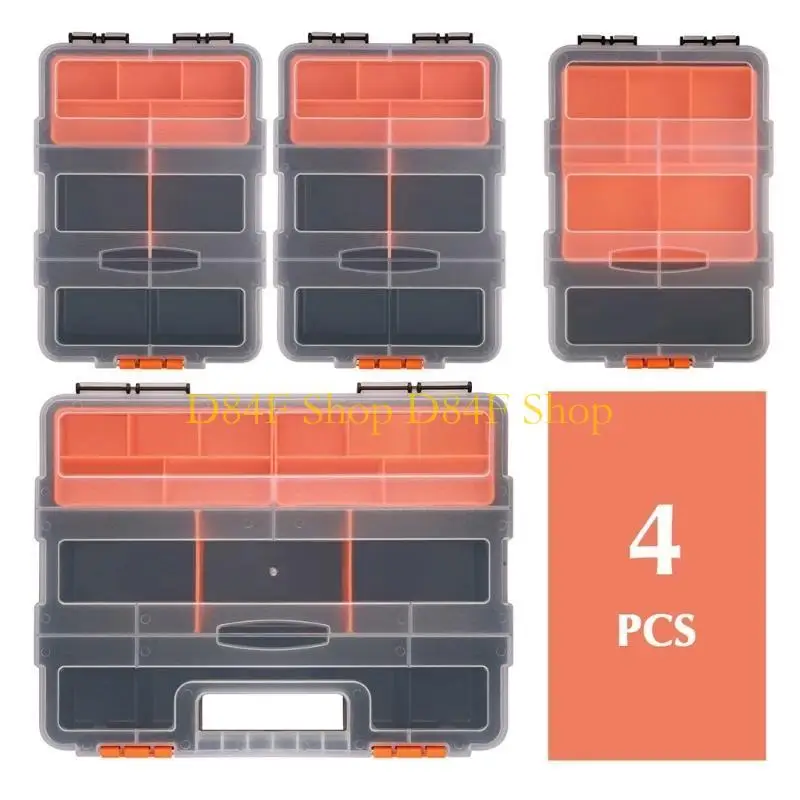 D84F Waterproof Workshop Tool Box With Modular Compartment System Reinforced Plastic Construction For Long Lasting Durability