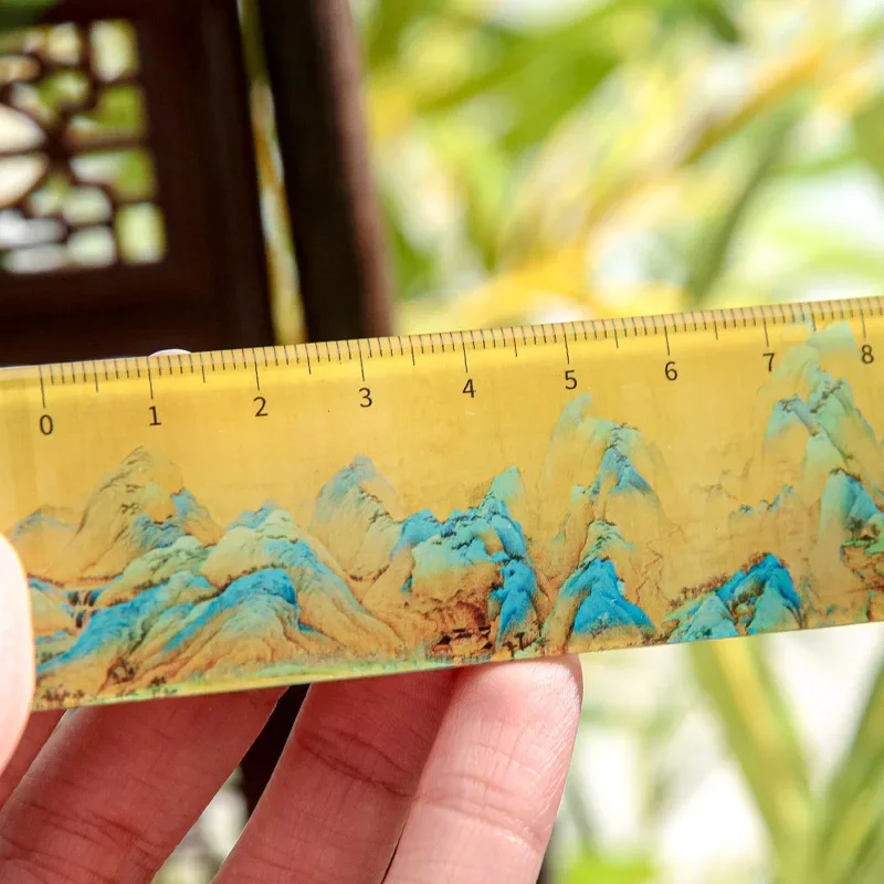 

1pc Acrylic Ruler Ancient Style Famous Painting Students Stationery Art Drawing Hand Ledger Ruler