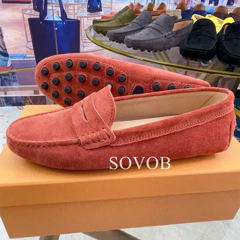 New Women\'s Round Toe Shallow Mouth Flat Shoes  Retro Versatile Loafers Spring Autumn Daily Casual Walking Shoes Driving Shoes