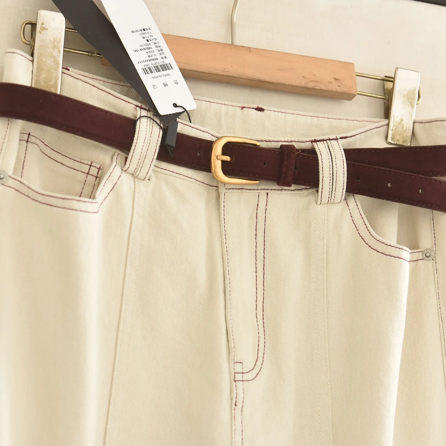 Elegant High Waist Straight Leg Jeans with Belt Casual Versatile Slimming Cuffed Wide Leg Denim Pants for Women Autumn 2026