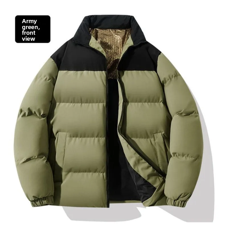 سترة شتوية مبطنة بالقطن للرجال مع سطح ذهبي أسود سميك من الجرافين سترة مبطنة بالقطن للرجال #2