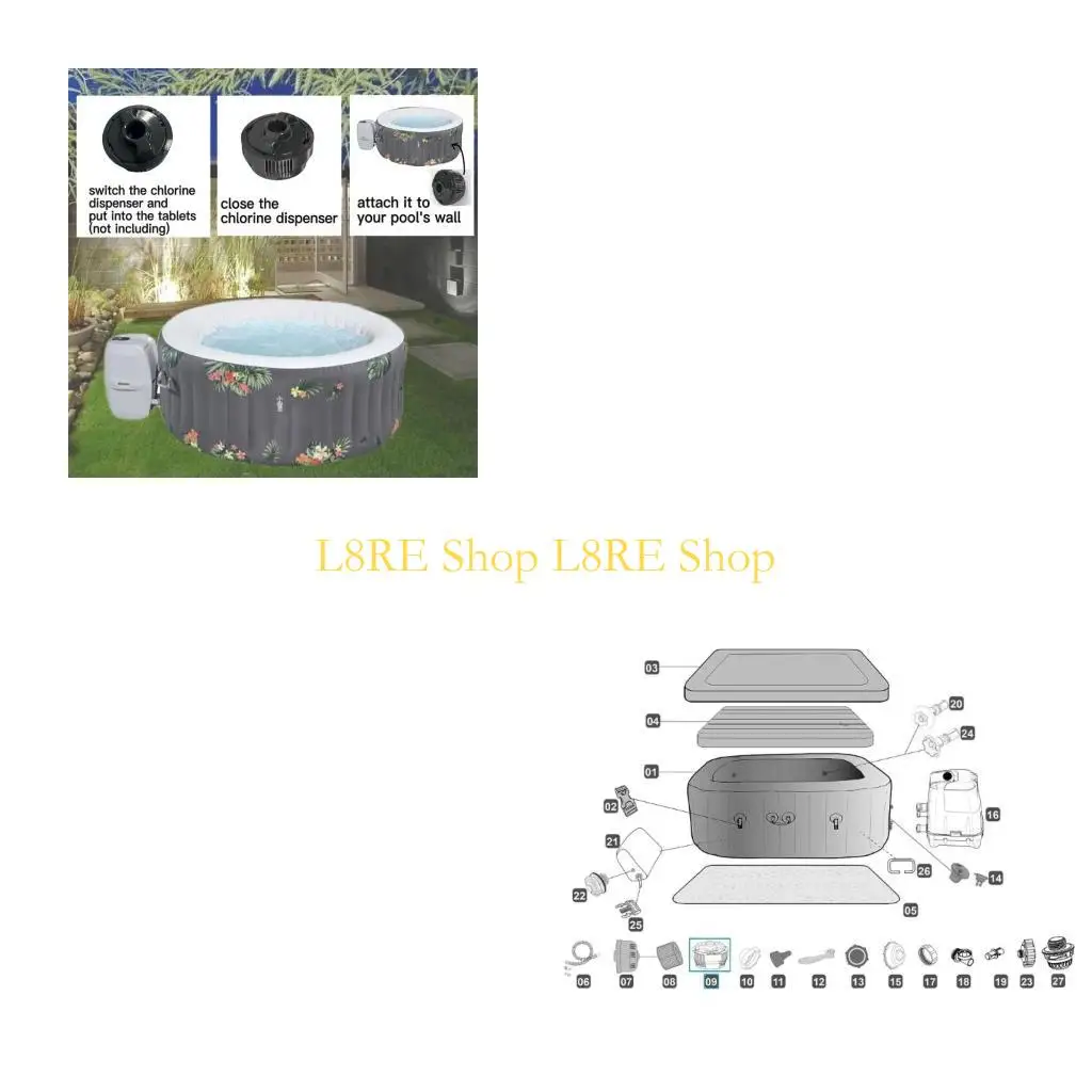 L8RE Эффективный диспенсер таблетки хлора P61960 Освобождение хлора, высвобождение инструмента ABS Texture идеально подходит для