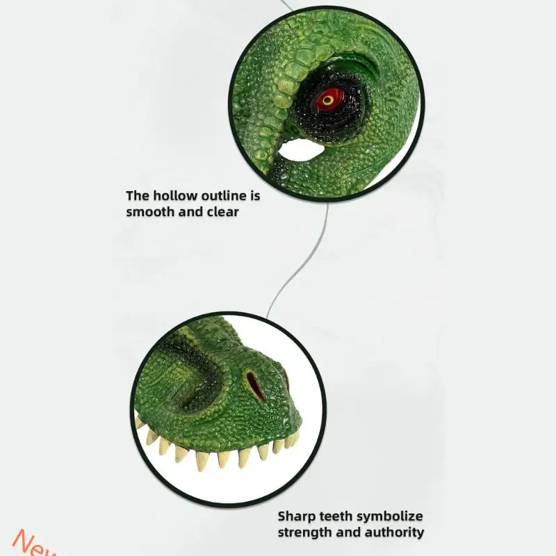 

Dinosaur Mask with Realistic Teeth Dino Mask Headgear Halloween Mask Costume